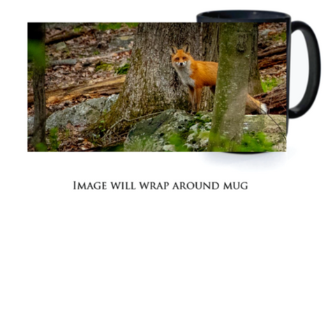 Red Fox Vixen Stare 15 oz. Mug - Black - Mugs and Drinkware - JustLook.Productions