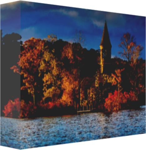 Saint Hubert's Chapel in Fall Dress 12 x 8" Artisan Archival Canvas Thick Gallery Wrapped - Canvas Wraps & Ready to Hang - JustLook.Productions